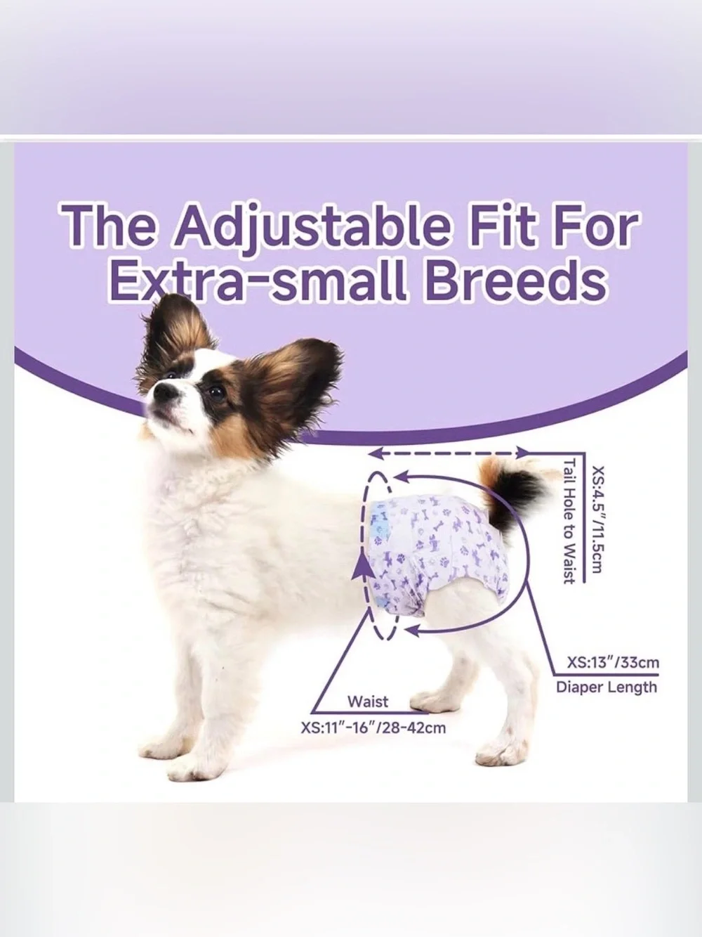 5/$25 Female Dog Disposable Diapers - Light Purple (X-Small, 20pcs)